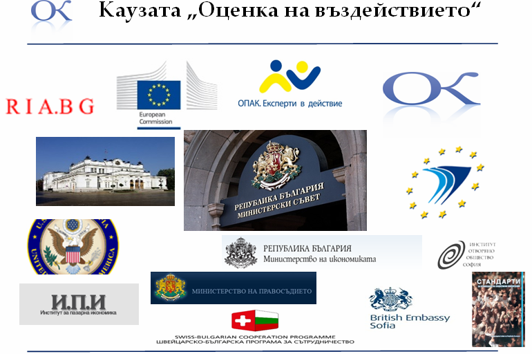 Collage “The impact assessment cause” with partner logos