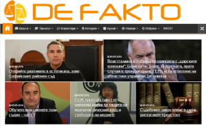Начална страница на сайта De Fakto